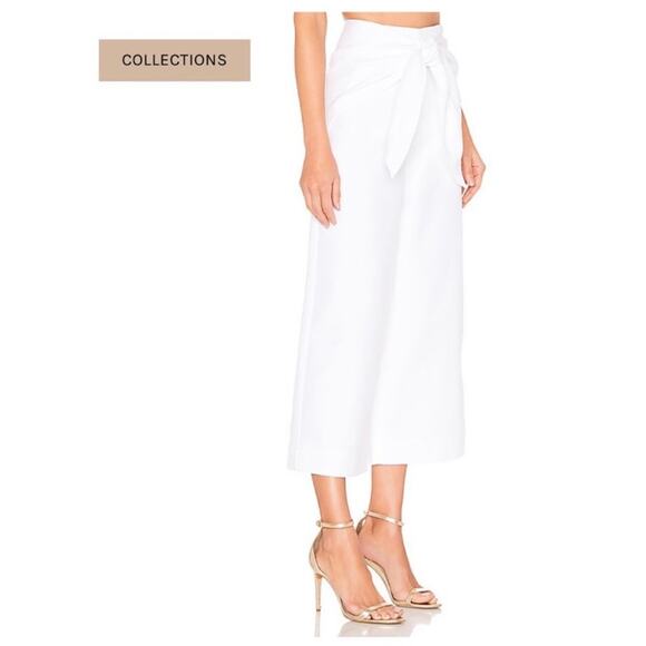 NWT Tibi Demi Crop Pants in White with Tie Waist - Picture 3 of 9